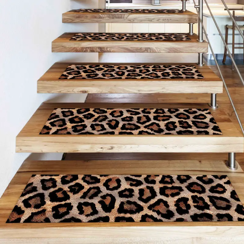 Leopard Print Brown Beige Animal Pattern Printed Rug