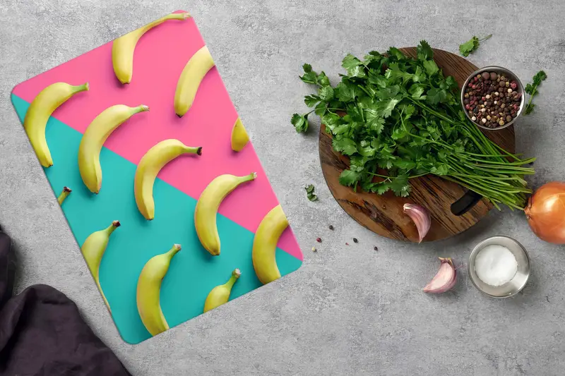 滑り止めの足付きのカラフルな強化ガラスまな板