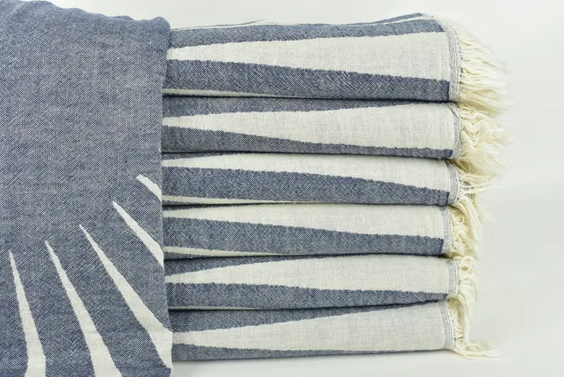 70x36 Cotton Sun Design Towel, Soft organic Turkish peshtemal for luxury spa use, Family Gift, Housewarming Gift, Handmade Gift, Absorbent towel - 3