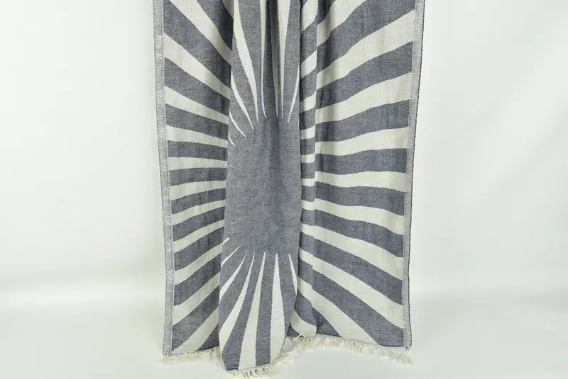 70x36 Cotton Sun Design Towel, Soft organic Turkish peshtemal for luxury spa use, Family Gift, Housewarming Gift, Handmade Gift, Absorbent towel - 2