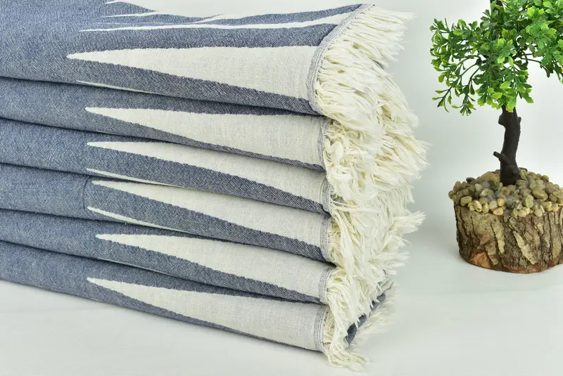 70x36 Cotton Sun Design Towel, Soft organic Turkish peshtemal for luxury spa use, Family Gift, Housewarming Gift, Handmade Gift, Absorbent towel - 5