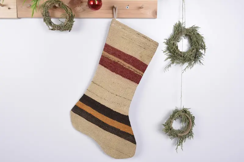 19 inç Noel Süsleri Desenli Çorap, Şenlikli Tatil Çorabı