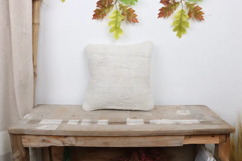 Interior Designer Pillow, Outdoor Bolster Cushion, 12x12 White Cushion Case, Cushion Cover, Kilim Pillow, Vintage Kilim Throw Pillow - 1