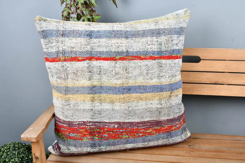 Gift Pillow, Vintage Pillow Cover, Cushion Cover, Kilim Pillow Cover, Custom Cushion Cover, Pillow for Couch, 28x28 Beige Pillow, Indoor Cushion - 1