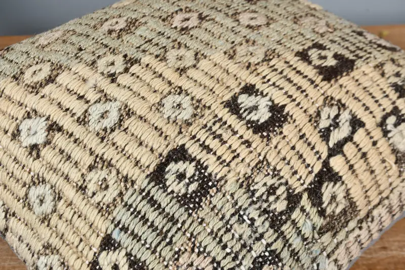 Pillow, Kilim Cushion Sham, Vintage Pillow, Handmade Pillow Case, Aztec Pillow, Seat Pillow Sham, Interior Designer Pillow, 16x16 Beige Pillow Case - 3