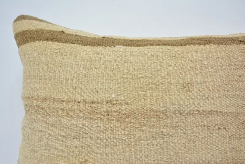 枕のシャム、ソファ用の枕、ニットクッションケース、手作りのキリムクッション、16x24ベージュクッションカバー、ボーホ枕、屋内枕ケース、レトロ枕 - 2