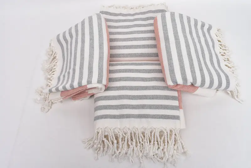 Absorbent Turkish towel, Personalized Gift, 68x36 Cotton Striped Terry Towel, Gift For Boyfriend, Turkish Bath Towel Set, Bridal Shower Gift - 6