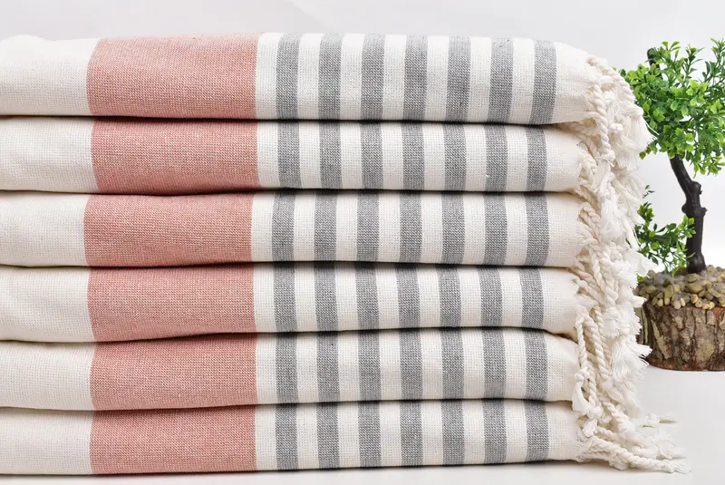 Absorbent Turkish towel, Personalized Gift, 68x36 Cotton Striped Terry Towel, Gift For Boyfriend, Turkish Bath Towel Set, Bridal Shower Gift - 3