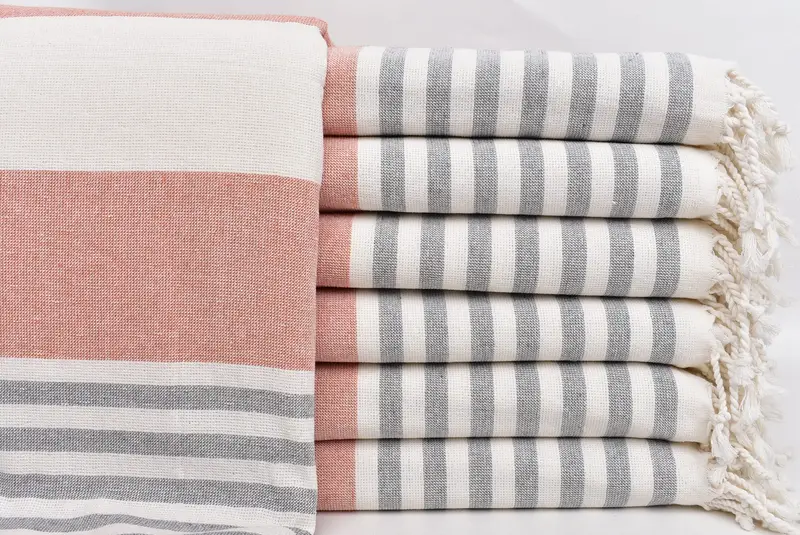 Absorbent Turkish towel, Personalized Gift, 68x36 Cotton Striped Terry Towel, Gift For Boyfriend, Turkish Bath Towel Set, Bridal Shower Gift - 1