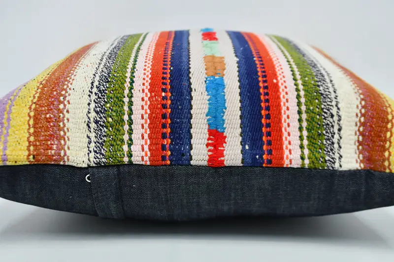 Vintage Kilim Pillow, Kilim Cushion Sham, Boho Pillow, Ethnic Throw Cushion Case, Meditation Pillow Sham, Cushion Cover, 20x20 White Pillow Sham - 5