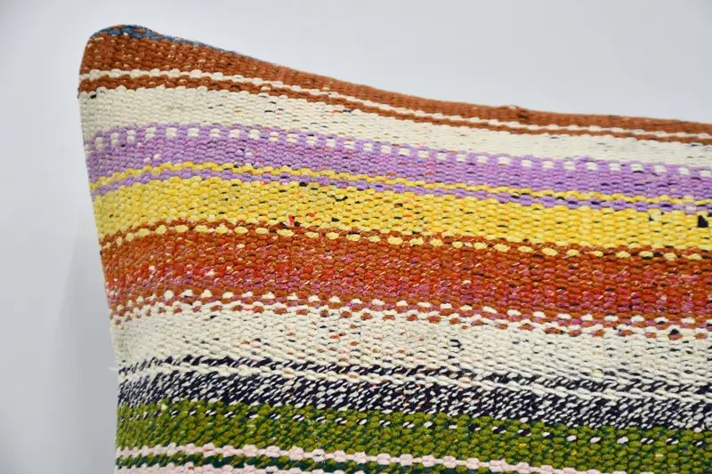 Vintage Kilim Pillow, Kilim Cushion Sham, Boho Pillow, Ethnic Throw Cushion Case, Meditation Pillow Sham, Cushion Cover, 20x20 White Pillow Sham - 2