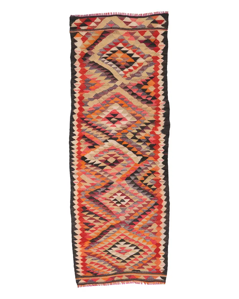 レインボーラグ、3.2x8.9フィートの鮮やかな植物と木のデザイン