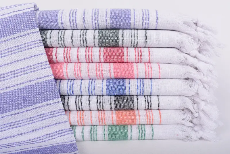 Pink Striped Turkish Towel, Organic Cotton, Personalized Gift, 67x32 Inches