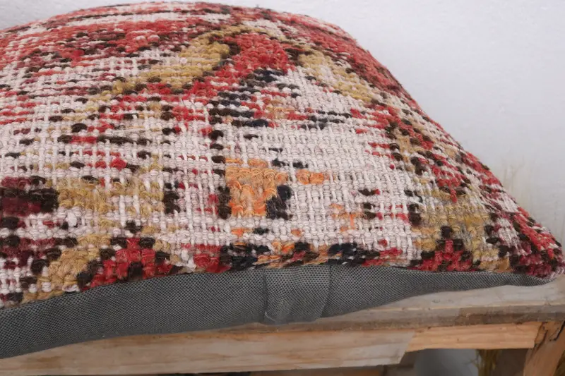 Gift Pillow, 16x16 Red Pillow Sham, Kilim Pillow, Crochet Pattern Pillow Case, Handmade Kilim Cushion, Cushion Case, Aesthetic Pillow - 6