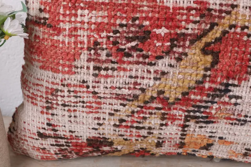 Gift Pillow, 16x16 Red Pillow Sham, Kilim Pillow, Crochet Pattern Pillow Case, Handmade Kilim Cushion, Cushion Case, Aesthetic Pillow - 3