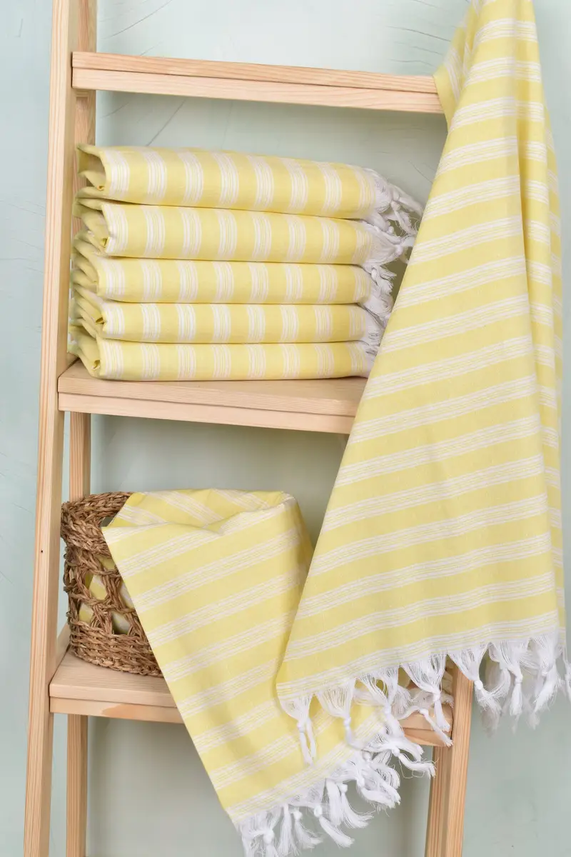 Gift Towel, Lightweight towel, Organic Beach Towel, Family Gift Basket, Monogram Turkish Towel, 70x40 Cotton Striped Towel, Absorbent towel - 3