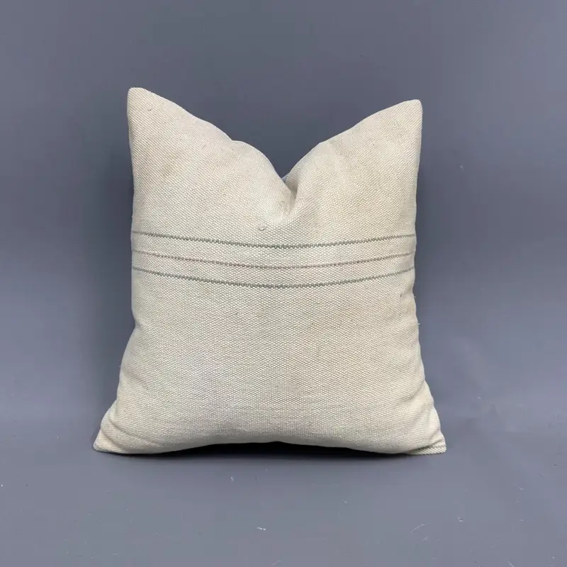 Beigefarbenes Kelimkissen im Südwesten, 16 x 16 Vintage-Wurfkissen