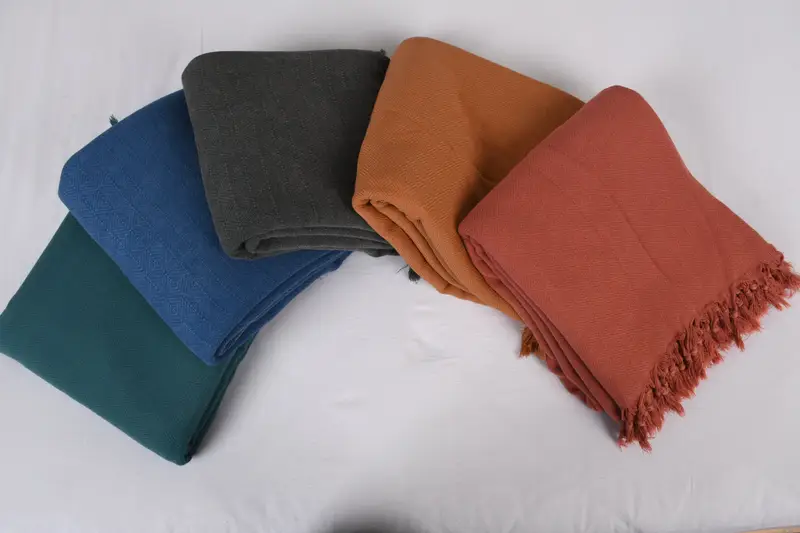 Turkish Towel Blanket, Bedspread, Monogram Blanket, Personalized Blanket, Personalized Gift For Him, 108x80 Cotton Stonewashed Diamond Towel - 1