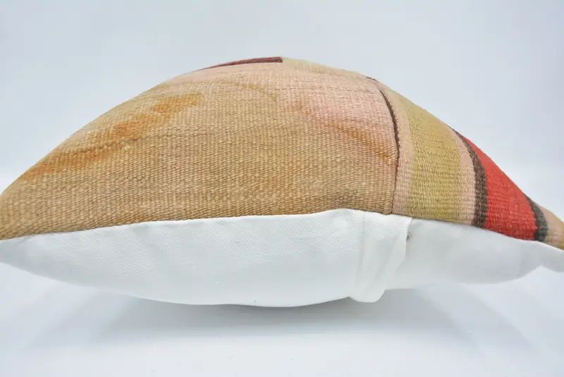 Boho Pillow, Rustic Cushion Cover, Sofa Bolster Pillow, Pillow Cover, Turkish Kilim Pillow, Toss Cushion, Pillow for Couch, 16x24 Beige Pillow - 5