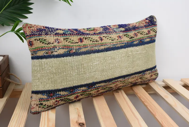 Pillow Sham, Custom Cushion Case, Boho Pillow Sham Cover, 12x24 Beige Cushion Cover, Knitted Pillow Sham, Turkish Pillow, Gift Pillow - 4