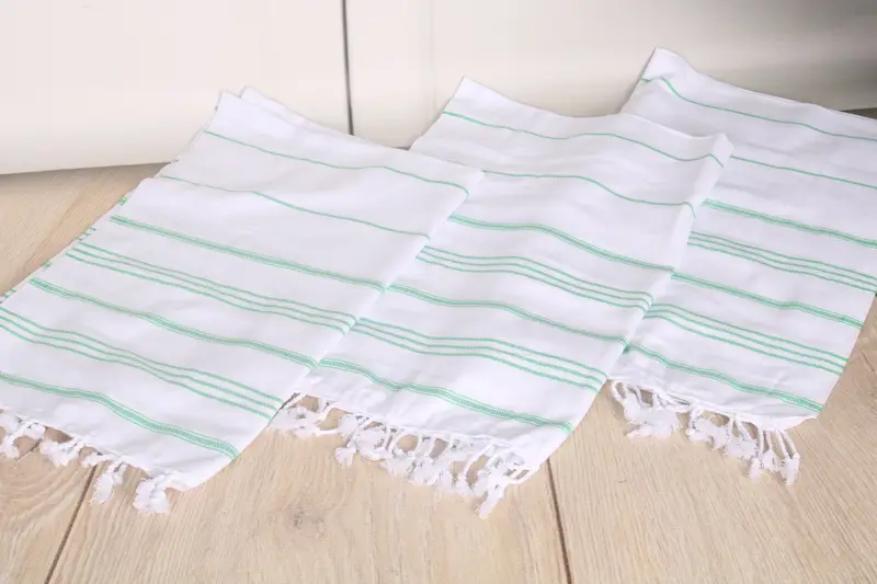Kitchen Towel, Bathroom Towels, Personalized Hand Towel, Wedding Hand Made Gift, Personalize Gift, Bridal Shower Favors, 40x24 Cotton Striped Towel - 6