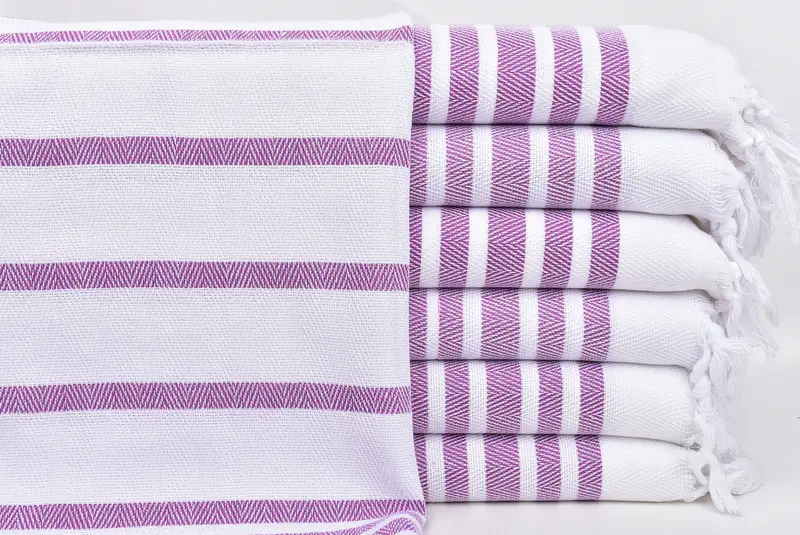 Hand Towel Personalized Turkish Cotton Beige Chevron, 24x36 Inches