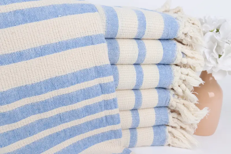 Home Decor Gifts, Family Gift, Cotton towel, Sand-resistant Turkish towel for the beach, 70x34 Cotton Striped Towel, Sand-resistant towel, Spa Towel - 1