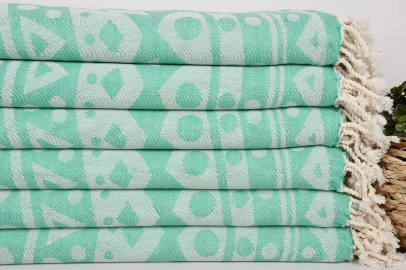 70x40 Cotton Round Pattern Towel, Bridesmaid Gift Towel, Halloween Gifts, Absorbent Turkish towel, Handmade Turkish hammam towel, Cotton towel - 3