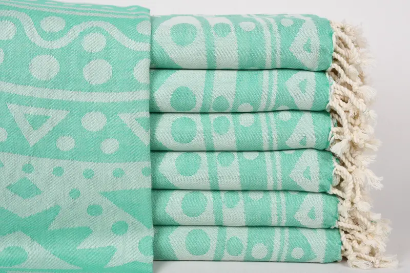 70x40 Cotton Round Pattern Towel, Bridesmaid Gift Towel, Halloween Gifts, Absorbent Turkish towel, Handmade Turkish hammam towel, Cotton towel - 1