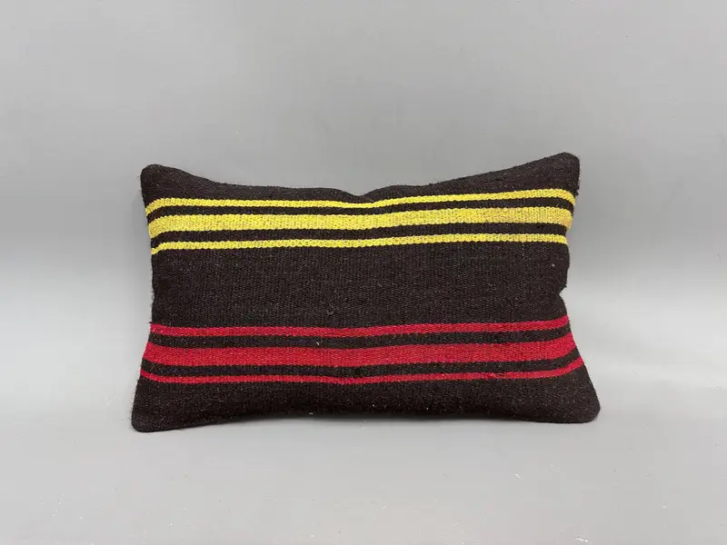 12x20 Yellow Cushion, Handwoven Pillow Sham, Antique Pillows, Comfy Throw Cushion, Kilim Cushion Sham, Home Decor Pillow, Pillow Sham - 4