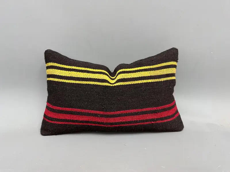 12x20 Yellow Cushion, Handwoven Pillow Sham, Antique Pillows, Comfy Throw Cushion, Kilim Cushion Sham, Home Decor Pillow, Pillow Sham - 1