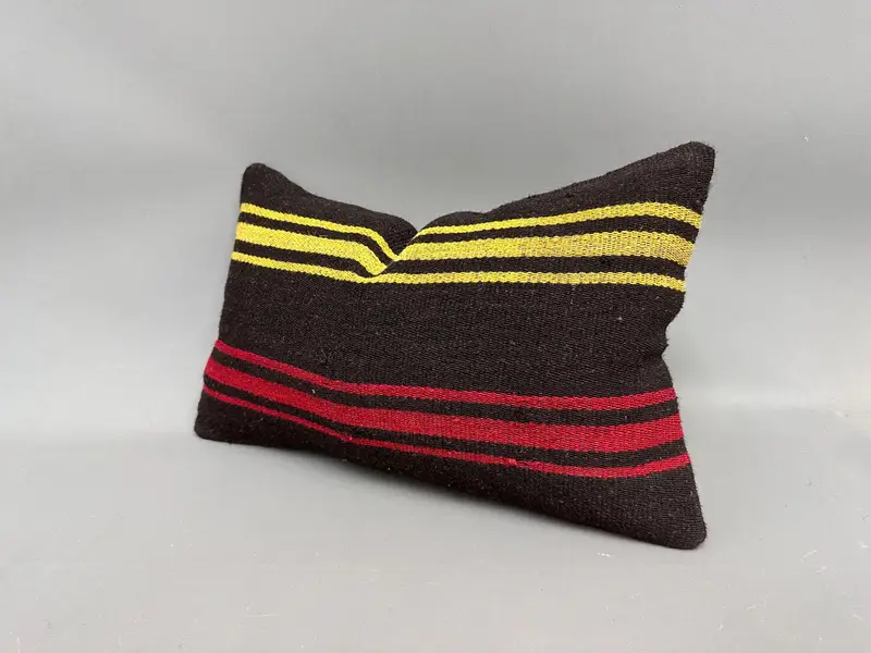 12x20 Yellow Cushion, Handwoven Pillow Sham, Antique Pillows, Comfy Throw Cushion, Kilim Cushion Sham, Home Decor Pillow, Pillow Sham - 3