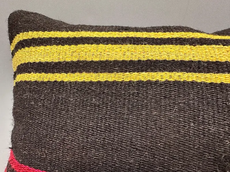 12x20 Yellow Cushion, Handwoven Pillow Sham, Antique Pillows, Comfy Throw Cushion, Kilim Cushion Sham, Home Decor Pillow, Pillow Sham - 5