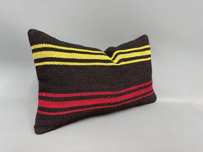 12x20 Yellow Cushion, Handwoven Pillow Sham, Antique Pillows, Comfy Throw Cushion, Kilim Cushion Sham, Home Decor Pillow, Pillow Sham - 2