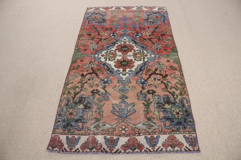 Kırmızı ve Mavi Kamuflaj Halı, 0,3x6,1 ft Şık Dekor