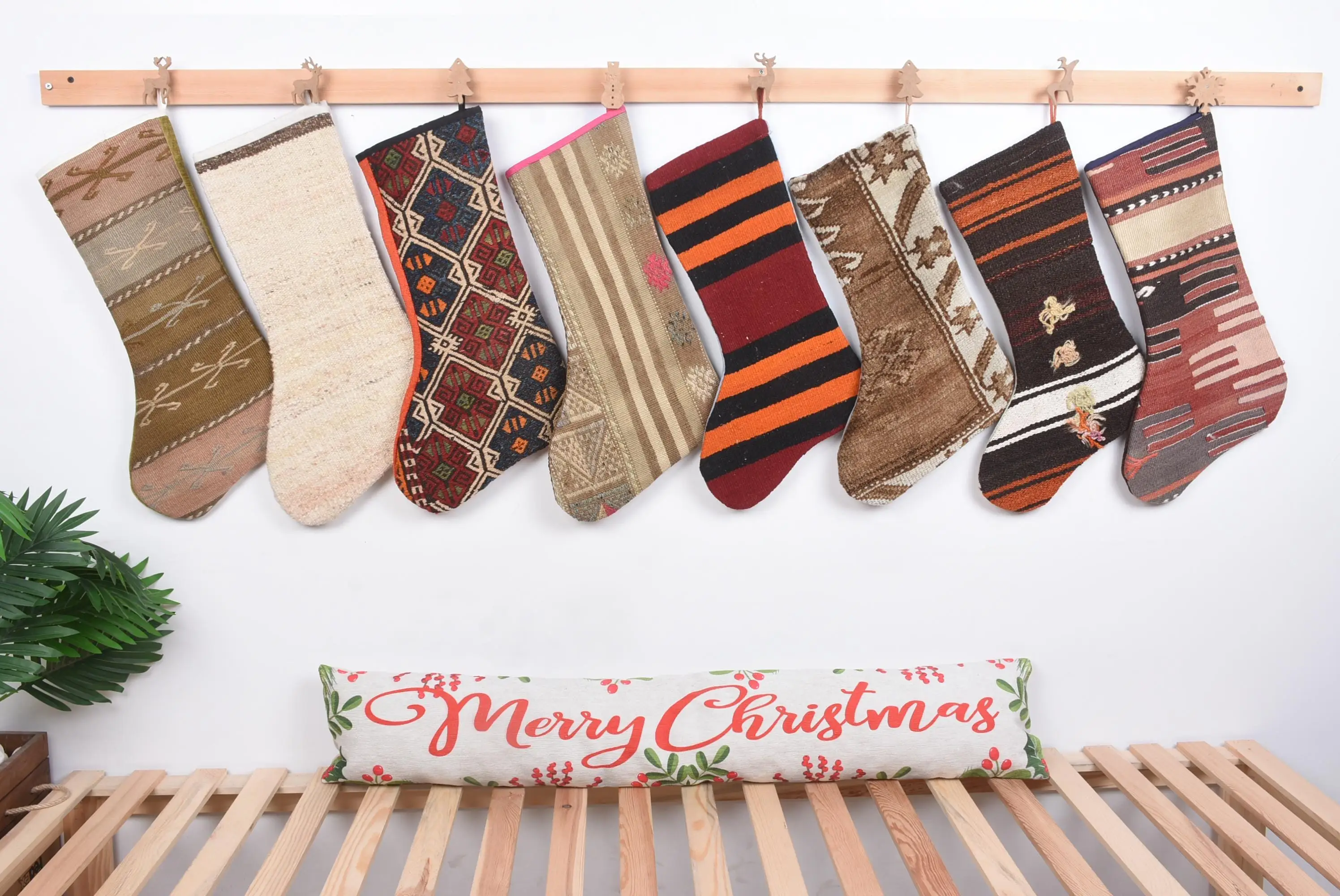 20,3 cm großer Weihnachtsstrumpf mit Ornamentmuster, festliche Weihnachtsdekoration - 1