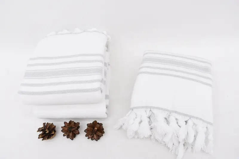 52x28 Cotton Striped Terry Towel, Beach towel, Turkish Towel Set, Bridesmaid Towel, Bachelorette Gifts, Fouta towel, Bridesmaid Gifts Personalized - 5