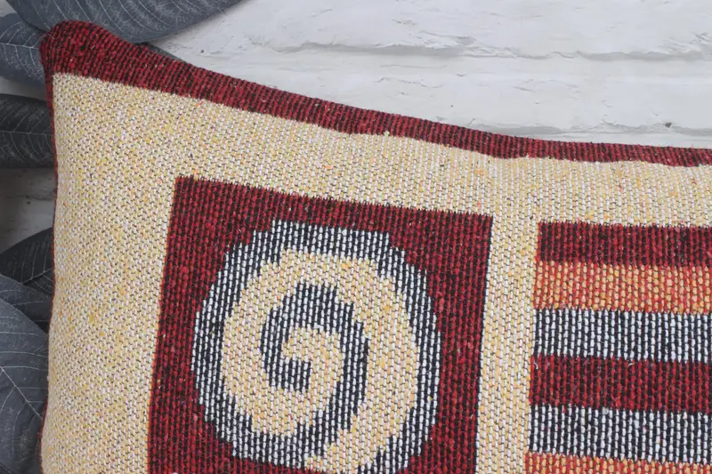 16x36 Beige Cushion Cover, Handwoven Pillow, Pillow for Sofa, Vintage Kilim Pillow, Cotton Cushion, Cushion Cover, Turkish Kilim Pillow - 2
