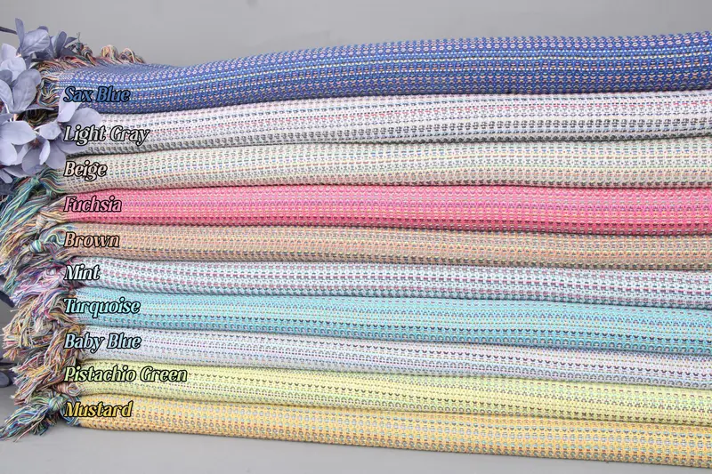 Waffle Blanket Embroidered Bedspread Paisley Pattern, 79x99 Inches