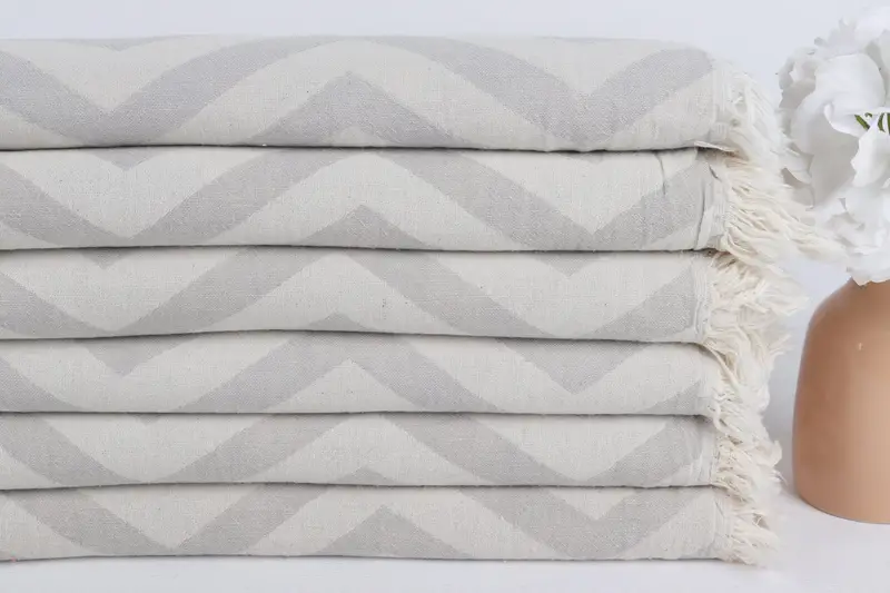 Gift For Her, Bath towel, Gift For Coworker, 70x40 Cotton Zigzag Design Towel, Soft and absorbent Turkish towel, Personalized Wedding Gift - 4