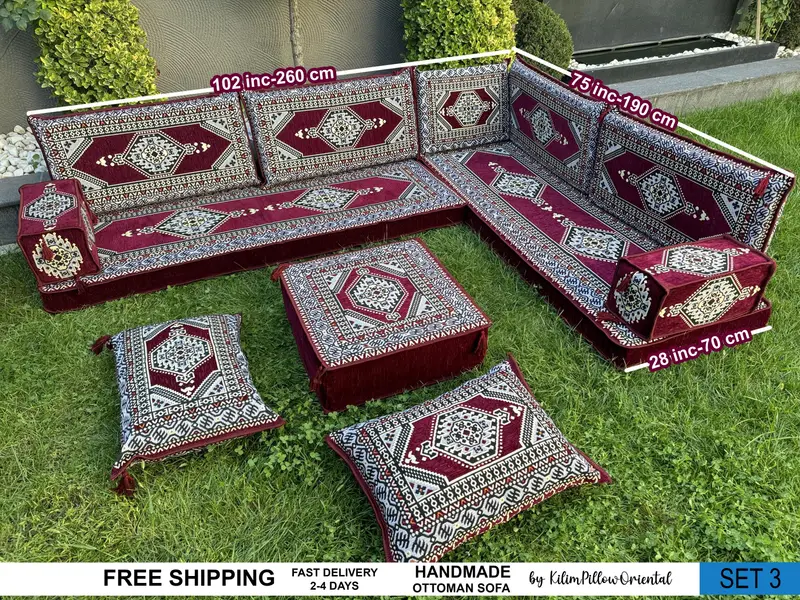 Handcrafted Kilim Pouf, Multi-purpose Ottoman Seating Pouf