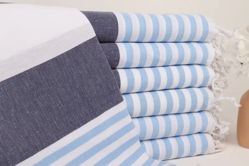 Lacivert-Bebek Mavisi Pamuk Havlu Nedime Hediyesi, 40x71 İnç