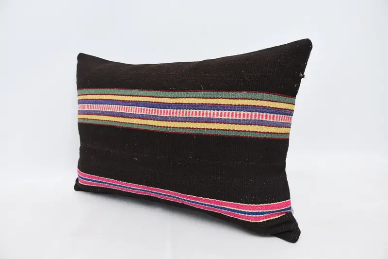 Cotton Pillow Case, Pillow Sham, Turkish Kilim Pillow, Home Decor Pillow, 16x24 Brown Pillow Case, Vintage Pillow, Comfy Throw Pillow Sham - 4