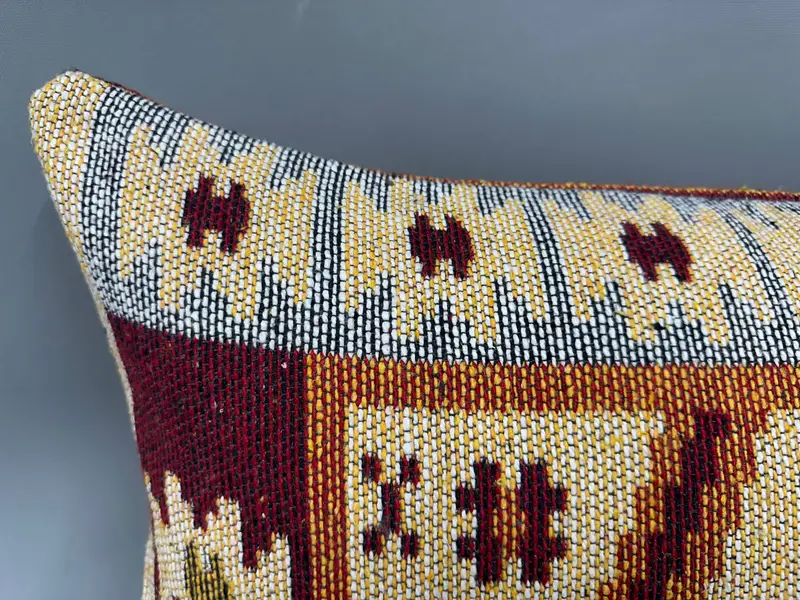 Vintage Kilim Throw Pillow, 16x36 Yellow Cushion Case, Kilim Cushion Sham, Outdoor Patio Pillow Sham, Pillow Sham, Kilim Pillow Cover - 5