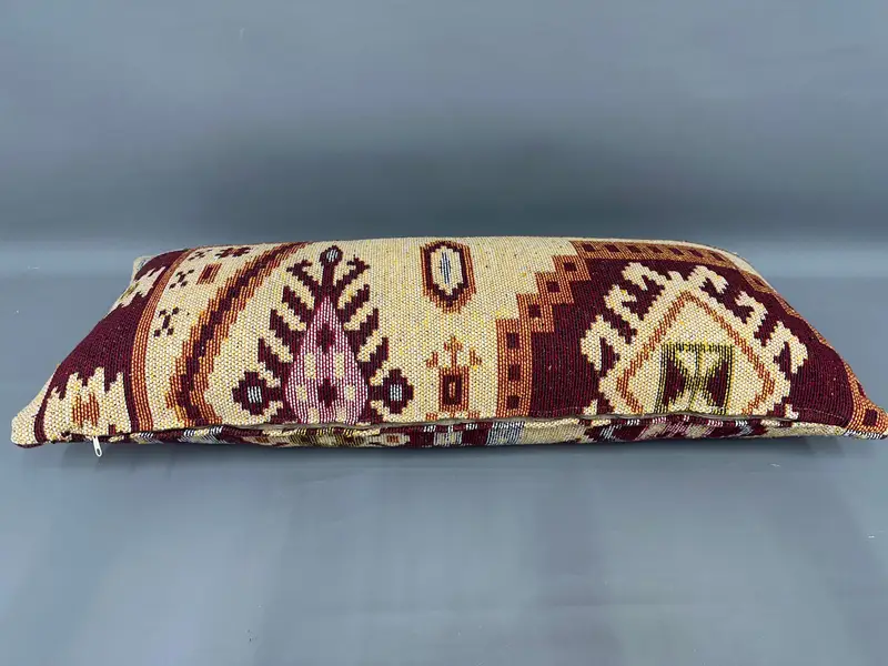 Vintage Kilim Throw Pillow, 16x36 Yellow Cushion Case, Kilim Cushion Sham, Outdoor Patio Pillow Sham, Pillow Sham, Kilim Pillow Cover - 7