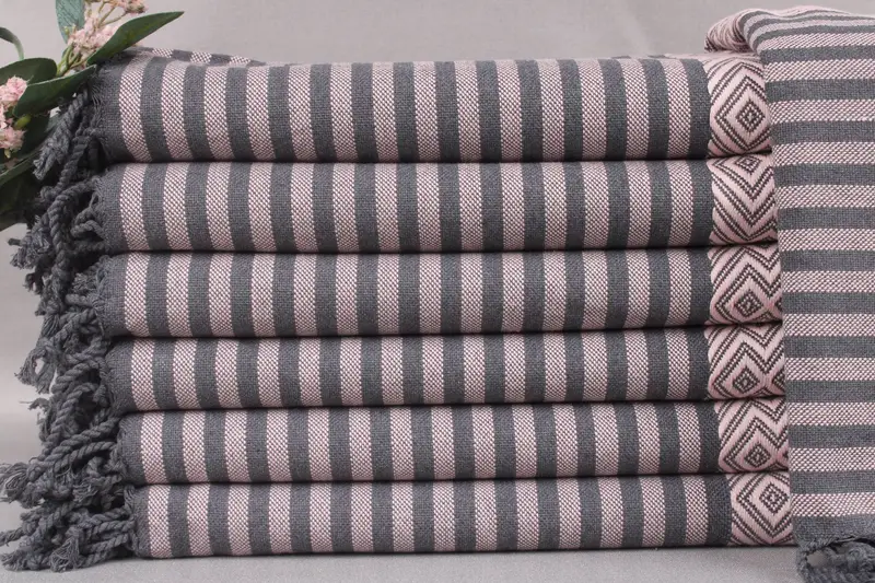 Personalized Turkish Beach Towel Light Pink Diamond, 40x71 Inches