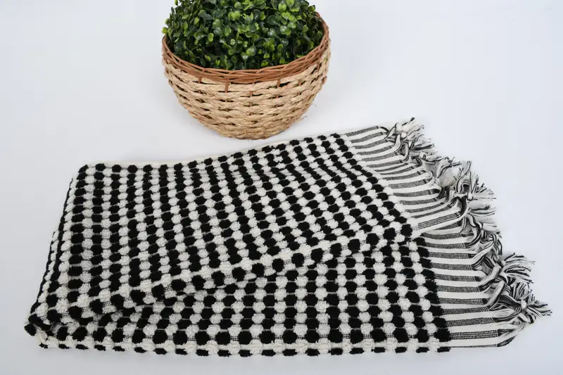 Wedding Gifts Towel, Housewarming Gift, Turkish Towel Hand Towel, Personalized Gifts, Monogrammed Hand Towel, Spa Towel, 40x20 Cotton Pom Pom Towel - 4