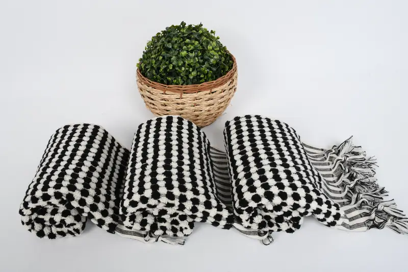 Wedding Gifts Towel, Housewarming Gift, Turkish Towel Hand Towel, Personalized Gifts, Monogrammed Hand Towel, Spa Towel, 40x20 Cotton Pom Pom Towel - 8
