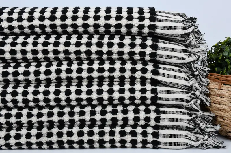 Wedding Gifts Towel, Housewarming Gift, Turkish Towel Hand Towel, Personalized Gifts, Monogrammed Hand Towel, Spa Towel, 40x20 Cotton Pom Pom Towel - 2