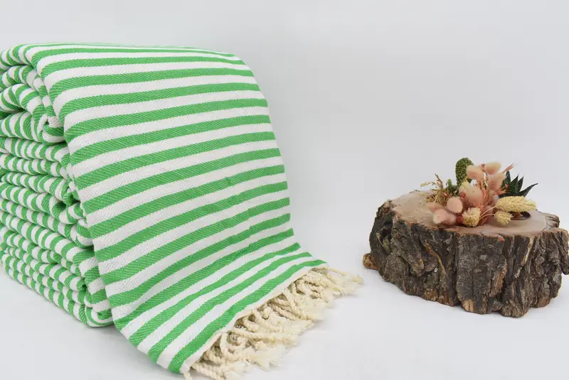 Custom Blanket, Gift For Best Friend, 104x76 Cotton Striped Towel, Turkish Blanket Throw, Turkish Throw Blanket, Decorative Blanket, Wedding Favors - 2